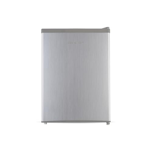 Cookology MFR67SS Small Table Top Mini Fridge in Silver - 67 Litre Capacity - For Counter Tops - Reversible Door - Adjustable Temperature Control & Legs - With Chiller Box