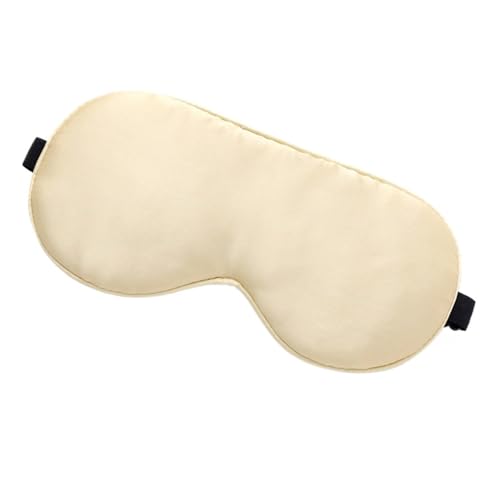 睡眠マスク、 シルクアイマスク 2枚パック マルチカラー 調節可能なストラップ付き(Beige)