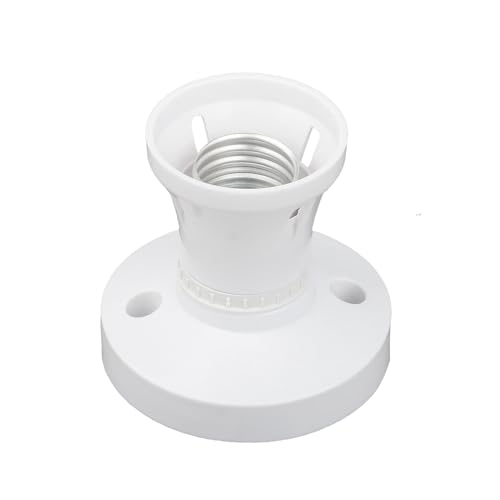 Quwem E27 Light Bulb Socket Holder,Lamp Bases Screw Cap Wall Converter Ceiling Light Fitting Socket Adapter White Plastic Screw Lamp Holder Base for Ceiling Fans Pendant E27 Edison Bulbs