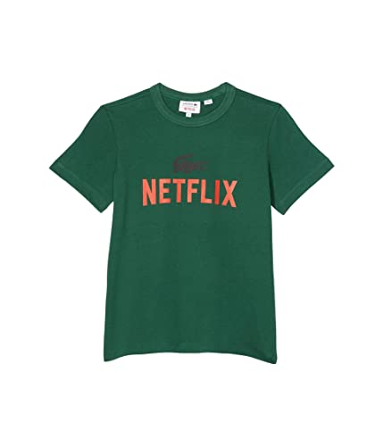 Image of Lacoste Girls' Kid's Short Sleeve Netflix Graphic Tee Shirt