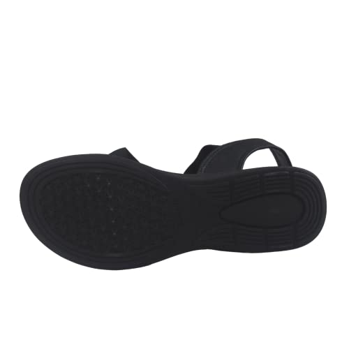 SANDÁLIA FEMININA MODARE 7174.104 ORTOPÉDICA PALMILHA MASSAGEADORA SOLADO 3 CM Cor:Preto;Tamanho:37