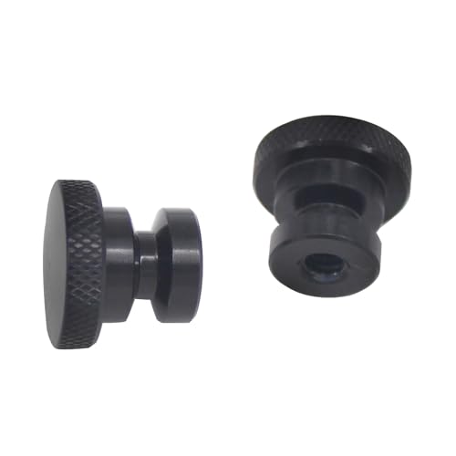 Image of Black Aluminum Seat Mounting Nuts Quick Release Seat Bolts Compatible with Harley Davidson Touring & Softail Rust-Resistant (2-Pack)