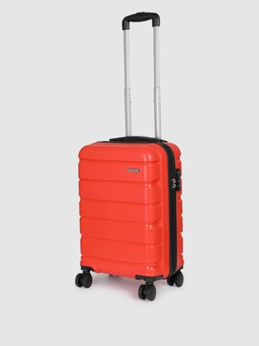 Image of Teakwood 55 CM Unisex Trolley Bag for Travel, Hard Cabin Trolley Large Travel Suitcase Bag, Lock System 360 Degree 8 Rotating Wheels (55 CM, RED)