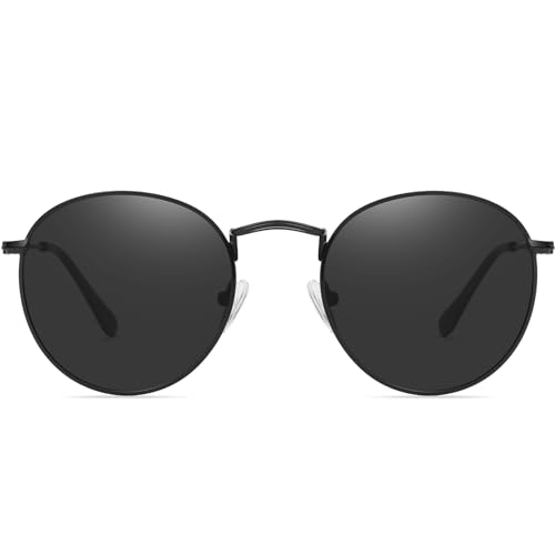 DUCO Retro Round Polarized UV400 Sunglasses for Men Women Vintage Polarized Sun Glasses Classic Vintage Shades DC3048