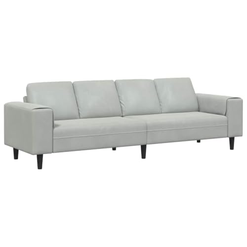 vidaXL Sofá de Sala Gris Claro 250 x 77 x 76 cm, Sofá Moderno para Sala, Mueble Rectangular, tapizado en poliéster, Asiento Interior Elegante y Duradero