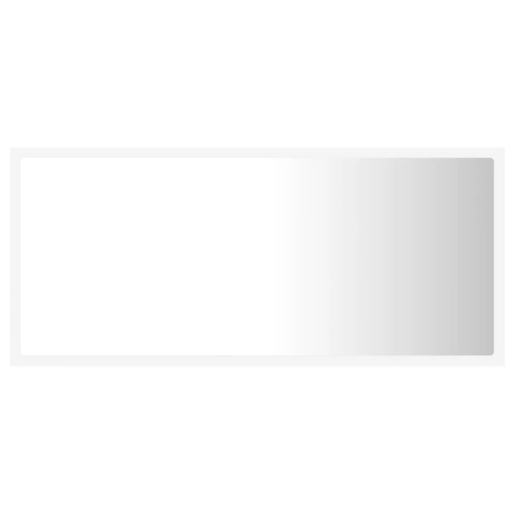 Lustro łazienkowe LED białe 90 x 8,5 x 37 cm Akrylowe szafki i szafki toaletkowe łazienkowe