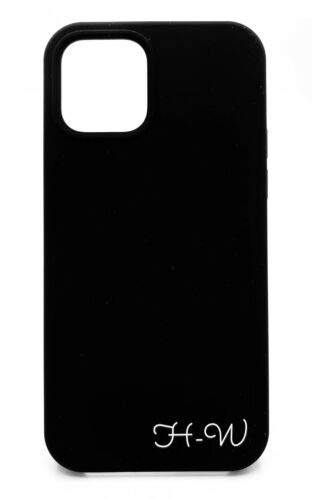 Lanfan H-W Black Silicone Rubber Gel Soft Slim Cover Case for iPhone 12 & 12 Pro 6.1''