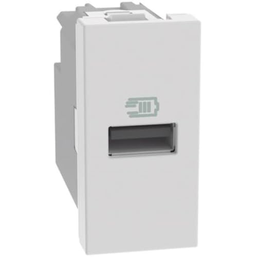 BTICINO MatixGO Presa di corrente con porta USB 1 modulo Bianco JW4191A Caricatore USB con una porta tipo A, 15W