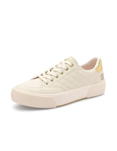 Image of U.S. Polo ASSN. Elsa 2.0 Off White Sneakers Shoes with Quilting Detail