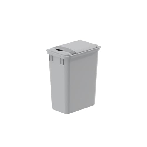 Image of Dowell Wastebasket Trash Can Container, Plastic Garbage Bin, Stackable, for Kitchen, Office, Home & Commercial Use, Fits Under Sink /Desk - Grey (1, 35 QT LID Only)