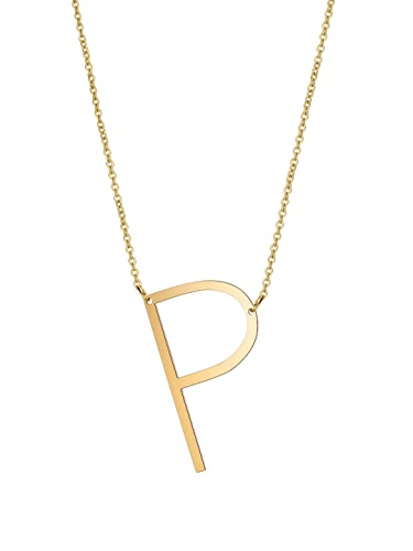 Image of Yellow Chimes Fashion Stainless Steel Gold Plated Initial Letter Pendant for Women and Girls