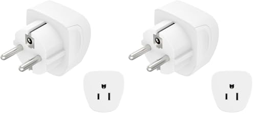Hama | Adaptador de Viaje Tipo A y Tipo B, 3 Clavijas para Europa, dispositiovos de America y Canada. (Paquete de 2)