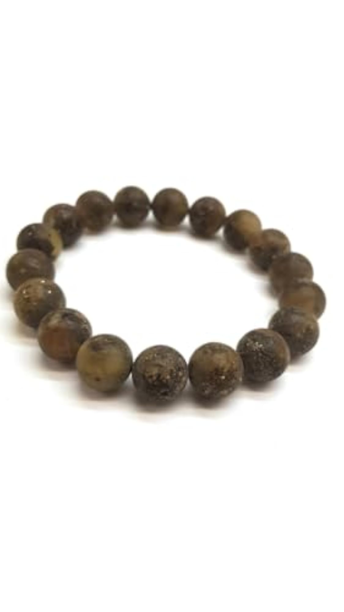Natural Baltic Amber Smooth Cut Beads Stretch Bracelet, Unisex