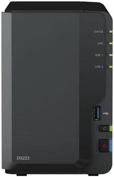 Bild 1 - Synology DS223 2-Bay Diskstation NAS (Realtek RTD1619B Quad-Core 2GB Ram 1xRJ-45 1GbE LAN-Port) Bundle mit 2 x 4TB WD RED Plus HDD (WD40EFPX - 68C6CN0)