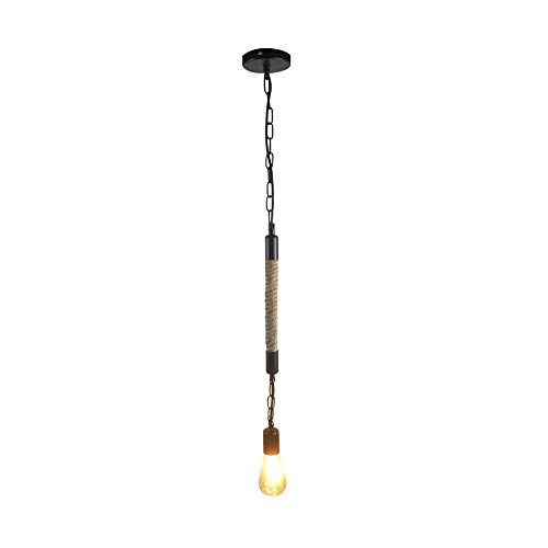Lámpara colgante industrial de cuerda para un comedor rústico y acogedor