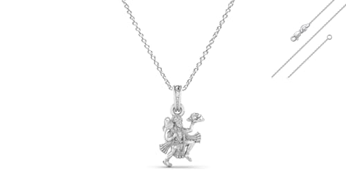 Pendentif Hanuman argent pur homme femme collier Bajrang Bali 55,9 cm
