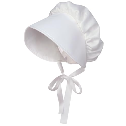 CosInStyle Womens Pioneer Bonnet - Colonial Peasant Amish Hat Prairie Cap Nightcap Maid Cosplay Costume Accessory (Style-C)