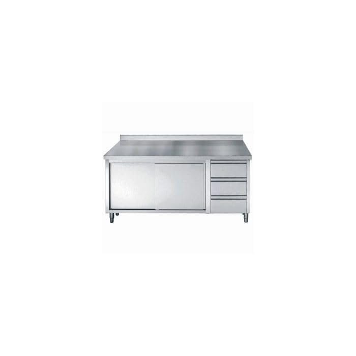 Armoire de Travail INOX avec Tiroir - Gamme 700 - Combisteel - 1800x700Coulissante+tiroir