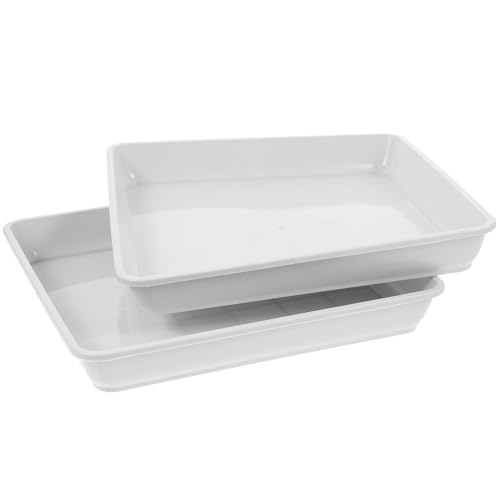 NUOBESTY Bandeja Cuadrada para Macetas de Plástico 2 Piezas Base para Plantas Suculentas y Flores Modelo 220 Protección contra Agua y Tierra para Interior y Bonsáis
