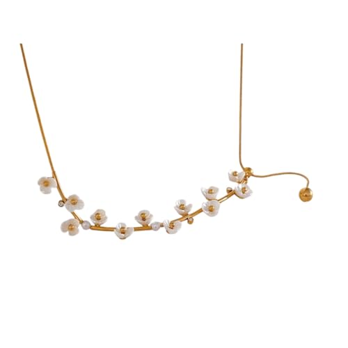 Collier fleurs acier inoxydable pour femme avec sa chaîne ajustable et étanche