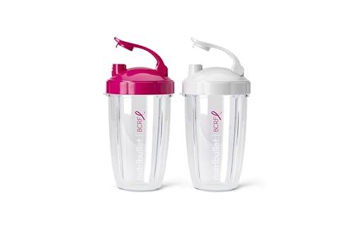 Gobelets To-Go de 710 ml étanches nutribullet avec clapets rose et blanc