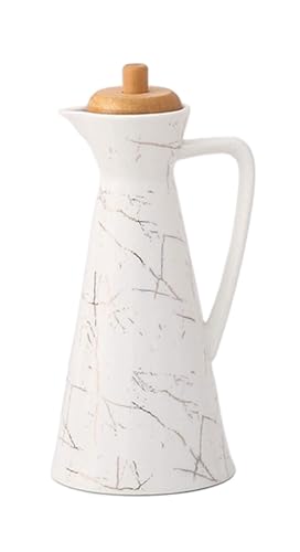 Juego de dispensador de aceite y vinagre de cerámica, botellas de aceite de oliva y vinagre para cocinar, aceite esencial y vinagre, vinagre, botella dispensadora de aceite de estilo rústico
