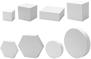 Matedepreso 8pcs Cube Photo Props,Portable Square Hard Foam Display Risers for Watch,Jewelry,Cosmetics(White)