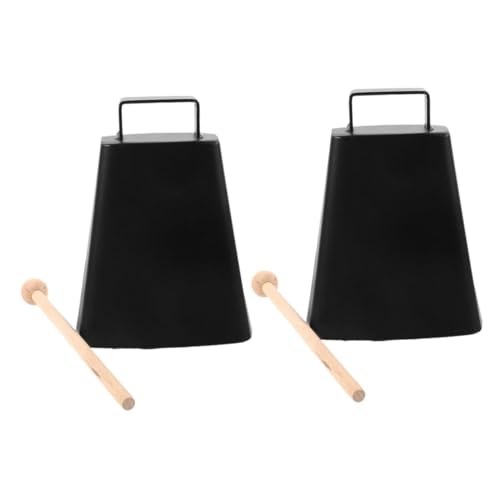 Toddmomy 2 Sets Cowbells with Stick Hand Percussion Instrument for Music Cheering Ergonomic Design for All Ages Clear Sound for Events Beginner Friendly Cowbell