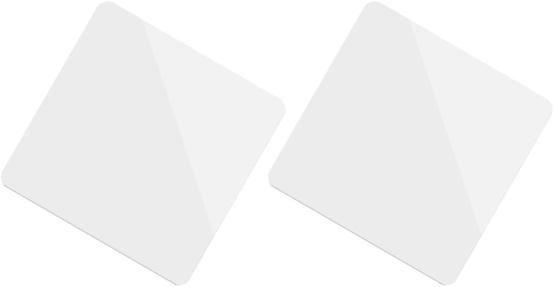 2pcs Acrylic Mirror Board 20x20cm White Acrylic Photo Accessory