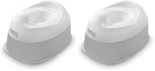 Image of Ingenuity : ity by Ingenuity Ready Set Go Potty, Removable Bowl, Non-Skid Bottom, Wide Stable Base, Age 18 Months & Up, White & Grey (Pack of 2)