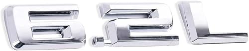 Image of Hood Body Style Emblems 3D Badge Decals Fits for 2019-2021 6.2L 2pcs (Silver)