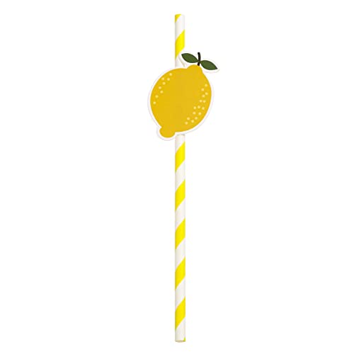 Pitillos biodegradables de papel limón set 20 unidades miniatura 7