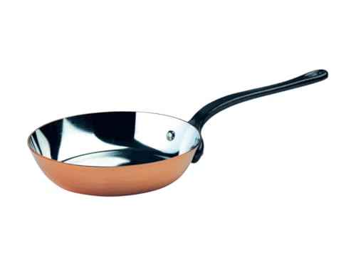 Baumalu - Kupferpfanne - Zinnbeschichtet - Für alle Herdarten außer Induktion - Schnelles Kochen - Festes Gusseisen-Griff - Traditionelles französisches - Ø28cm - Kupfer, Silber und Schwarz