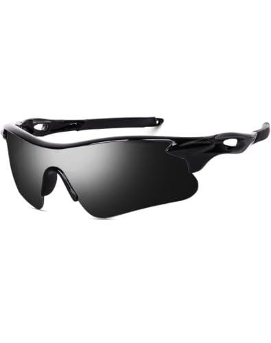 Image of Sports Sunglasses for Men & Women | UV400 Protective Shield Lens | Lightweight Cycling, Running, Driving, Cricket, Fishing & Outdoor Wraparound Sunglasses