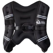 Roc Outdoors Weighted Vest for Woman and Men, 5lb/10lb/15lb/20lb/30lb Weight Vest with Reflective Stripe for Workout, Strength Training, Running, Walking, Fitness, Weight Training, Weight Loss, Weightlifting (Black, 20lb)