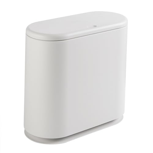 Caneca de Basura Slim 12 Litros con Tapa Press Top Blanco