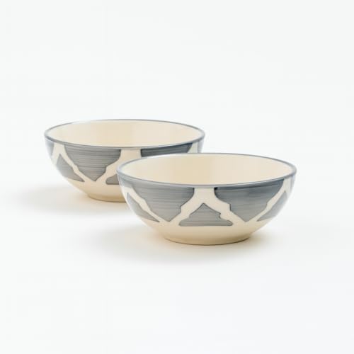 Image of YELONA Ceramic Bowl Set | 2-Piece Lightweight Crockery for Daily Use | Ash Grey Ramen & Snack Bowls (75ml Each) | Elegant Microwave & Dishwasher Safe | Perfect Christmas & New Year Gift