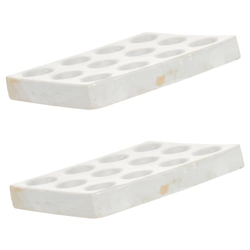 KICHOUSE Lab Chemical Testing Plate Porcelain Reaction Well Plate 2pcs 12 Holes White Black