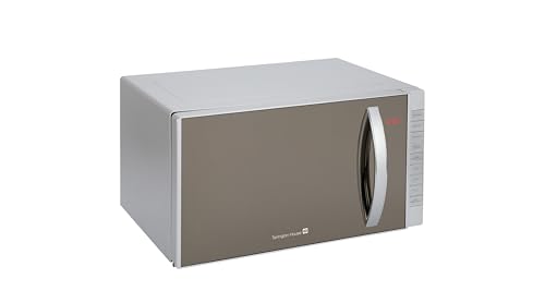 Tarrington House Microondas Grill 3 en 1 MWD4823GC, Acero Inoxidable, 48,5 x 40,5 x 33 cm, 800 W, temporizador, microondas con grill, función de descongelación y cocción rápida, plateado, 23 L