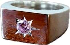 Amazon | [仁尾彫金] 一つ星5mmピンクジルコニア印台リング