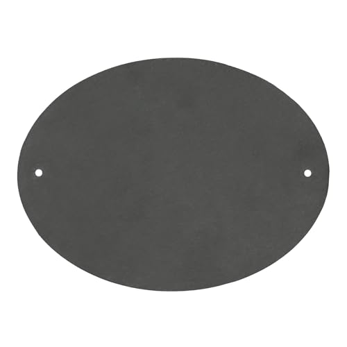 Nicola Spring Linea Oval Blank Slate House Sign with Wall Fixings - 20cm x 15cm - Black - 1x Home Cottage Garden Outdoor Wall Gate Name Front Door Number Plate Address Decor Welcome Plaques
