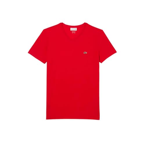 Lacoste Men's Short Sleeve V-Neck Pima Cotton Jersey T-Shirt