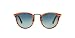 Persol PO3108S Round Sunglasses, Striped Brown/Blue Gradient Polarized, 49 mm