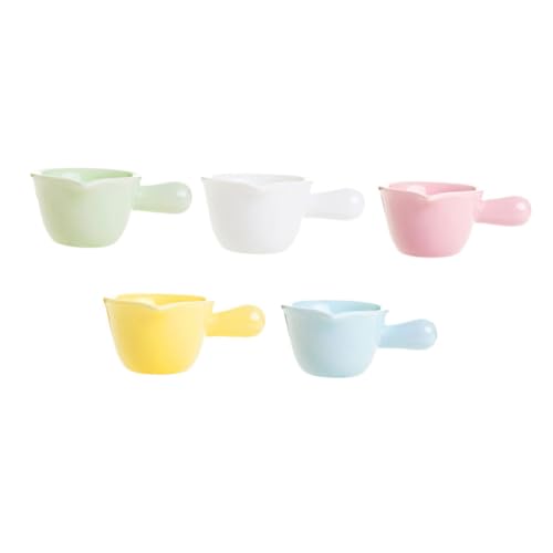 OFFSCH 5pcs Ceramic Milk Jugs Cups for Flour Sugar Sauce Unique Kitchen Decor