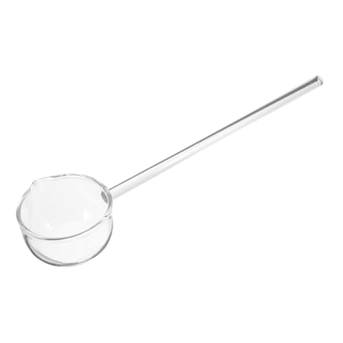 Punch Ladle Glass Spoon with Pour Spout Long Handle Design for Sauces Desserts Soups Temperature Resistant Clear Glass Serving Utensil for Home Cooking and Entertaining