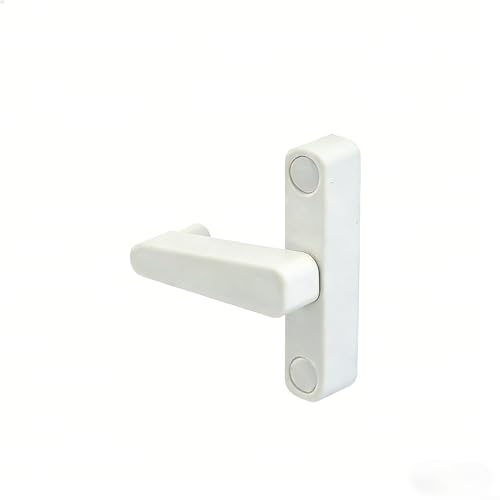 Pestillo de puerta corrediza de vidrio de 9 mm, cierre estrecho de aleación de zinc con rotación de 360 grados y fácil instalación (12 mm de ancho, blanco)