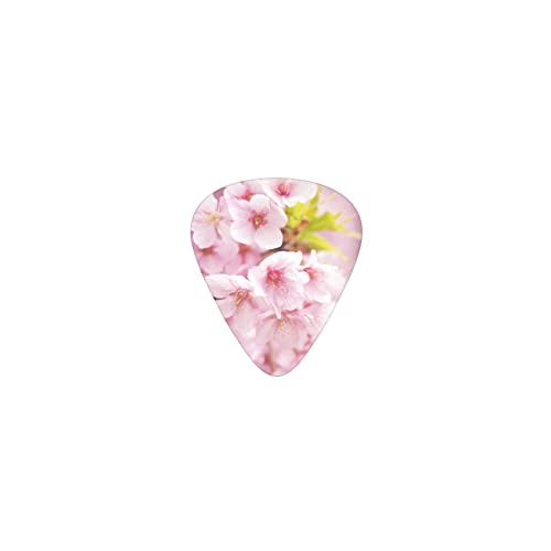 ピンクの桜 デザインギターピック guitar pick ティアドロップ型 エレキギター/アコースティックギター/クラシックギター/ベース等の練習に最適な12枚セット