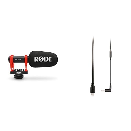Image of RØDE VideoMic GO II Compact and Lightweight Shotgun Microphone with USB Audio + SC15 USB-C to Lighting Cable (300mm - iOS Compatible) for for Filmmaking, Content Creation, and Location Recording