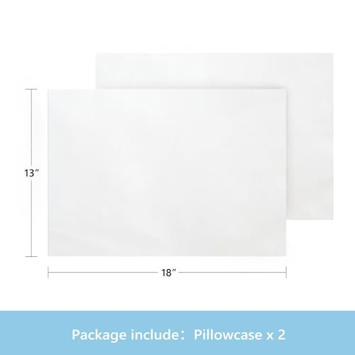 Image of TILLYOU Toddler Pillowcase 2 Pack with Envelope Closure,13 inch x 18 inch Silky Soft Microfiber Travel Kids Pillow Cases for Boys and Girls,Pure White