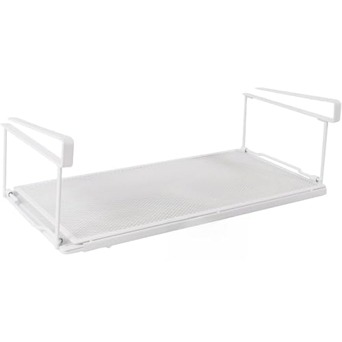 ZoeQide Estante inferior extensible – Cesta colgante de metal para colgar – Organizador para armario de cocina con diseño de malla – Cesta de almacenamiento debajo de la estantería para cocina